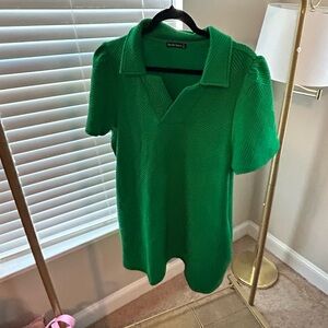 Green textured dress